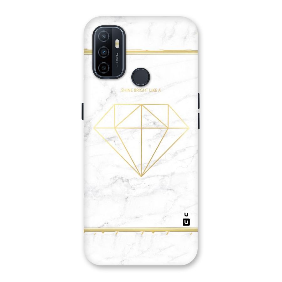 Bright Gold Diamond Back Case for Oppo A32