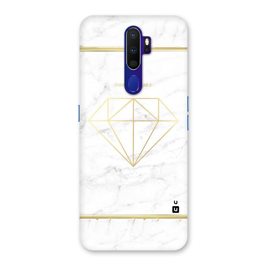 Bright Gold Diamond Back Case for Oppo A9 (2020)