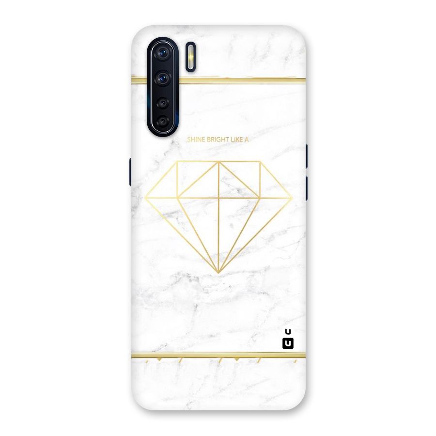 Bright Gold Diamond Back Case for Oppo F15