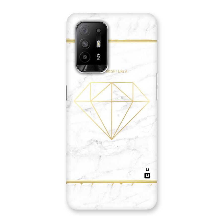 Bright Gold Diamond Back Case for Oppo F19 Pro Plus 5G