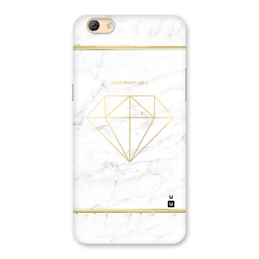Bright Gold Diamond Back Case for Oppo F3 Plus