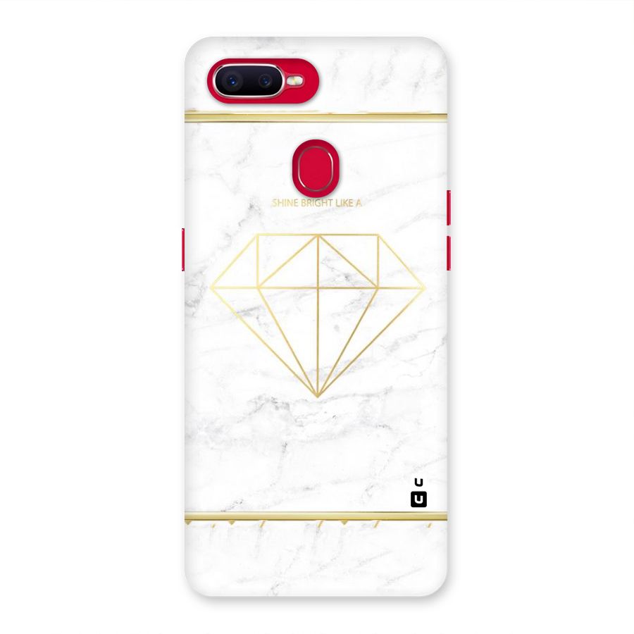 Bright Gold Diamond Back Case for Oppo F9 Pro