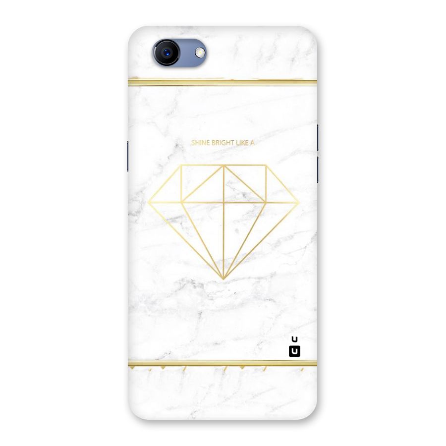 Bright Gold Diamond Back Case for Oppo Realme 1