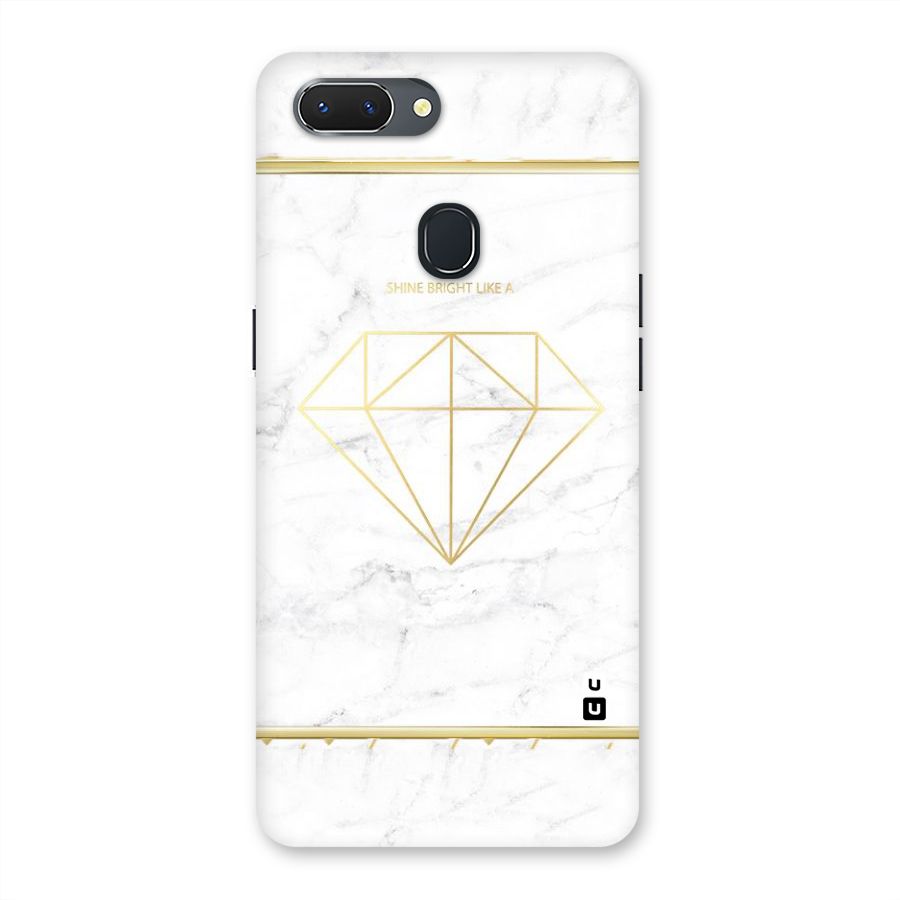 Bright Gold Diamond Back Case for Oppo Realme 2