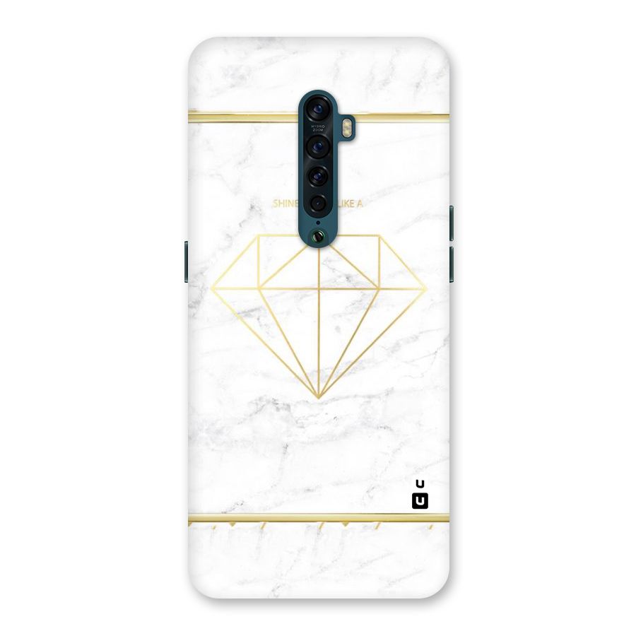 Bright Gold Diamond Back Case for Oppo Reno2