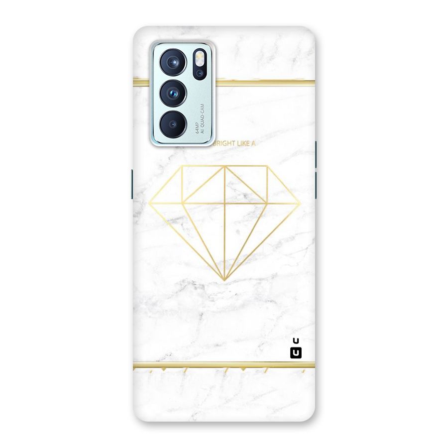 Bright Gold Diamond Back Case for Oppo Reno6 Pro 5G