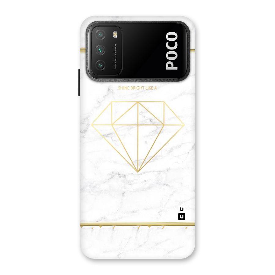 Bright Gold Diamond Back Case for Poco M3