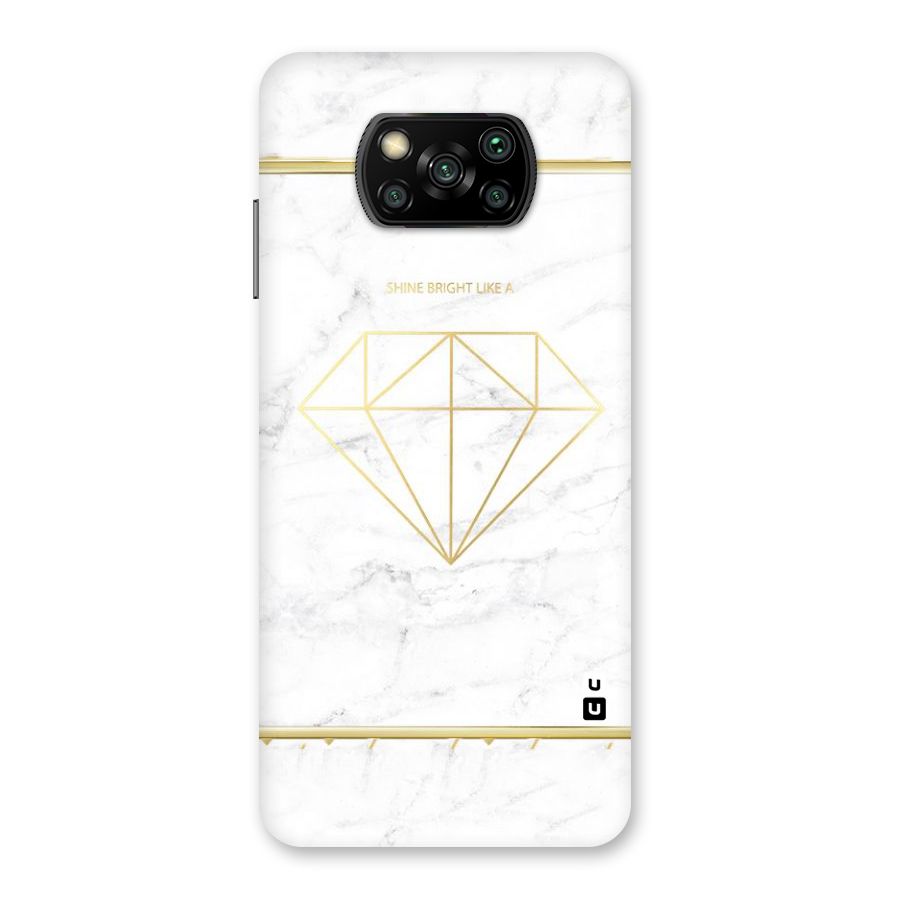 Bright Gold Diamond Back Case for Poco X3