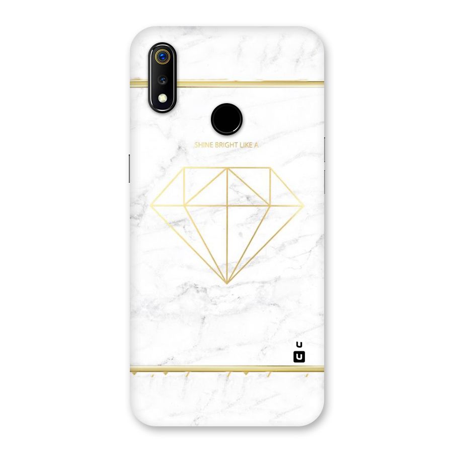 Bright Gold Diamond Back Case for Realme 3
