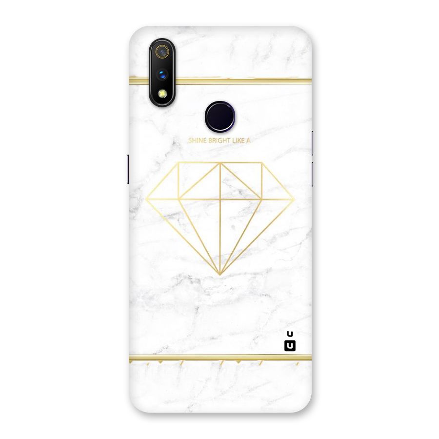Bright Gold Diamond Back Case for Realme 3 Pro
