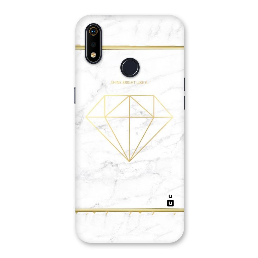 Bright Gold Diamond Back Case for Realme 3i