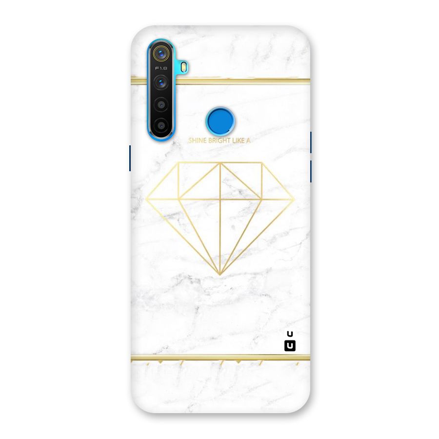 Bright Gold Diamond Back Case for Realme 5