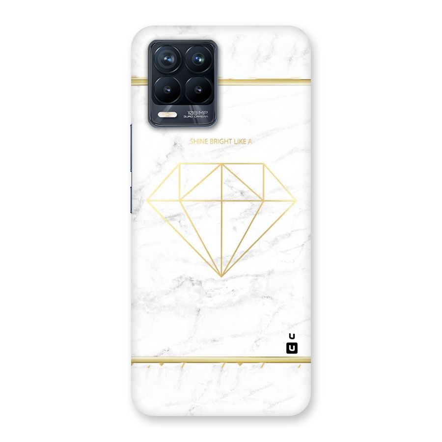 Bright Gold Diamond Back Case for Realme 8 Pro