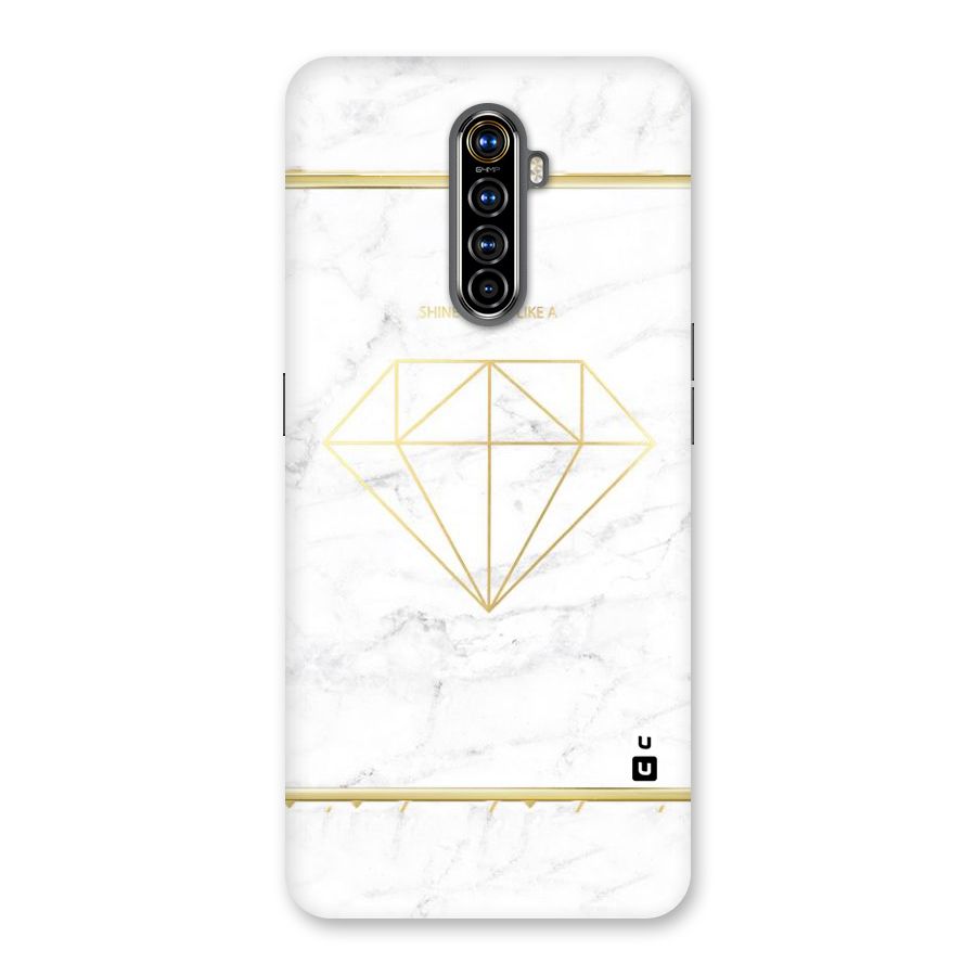 Bright Gold Diamond Back Case for Realme X2 Pro