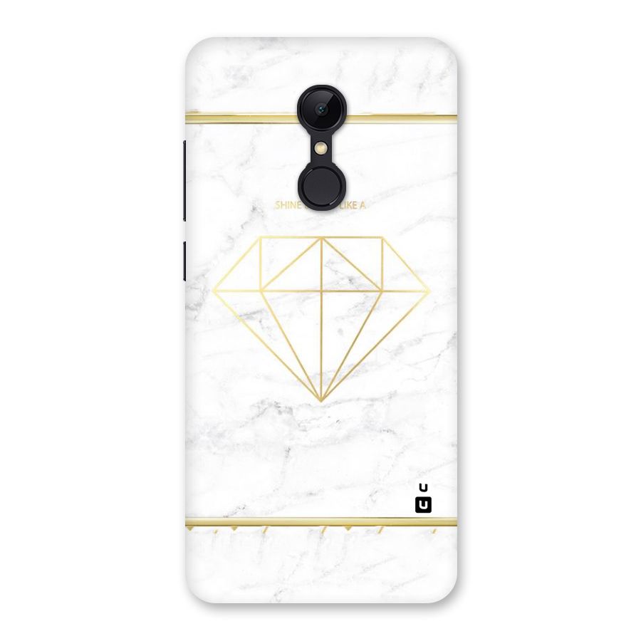 Bright Gold Diamond Back Case for Redmi 5