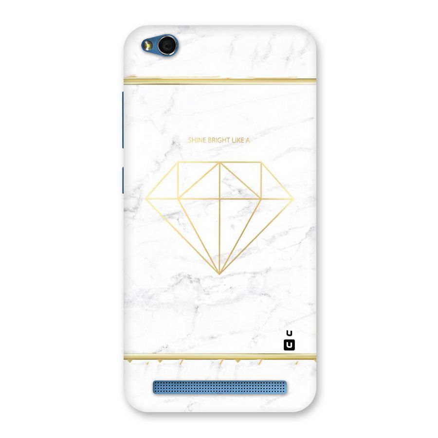 Bright Gold Diamond Back Case for Redmi 5A