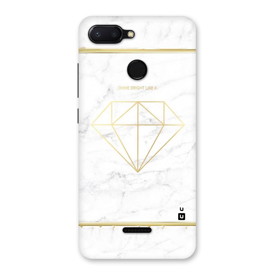 Bright Gold Diamond Back Case for Redmi 6