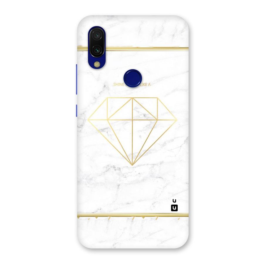 Bright Gold Diamond Back Case for Redmi 7