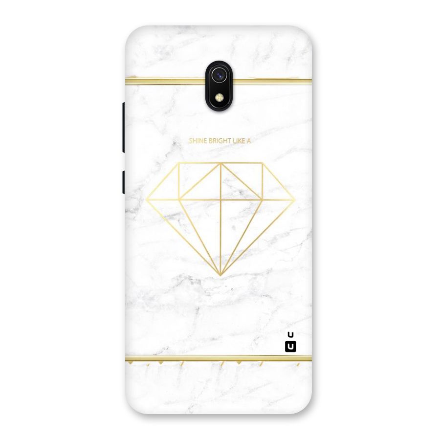 Bright Gold Diamond Back Case for Redmi 8A