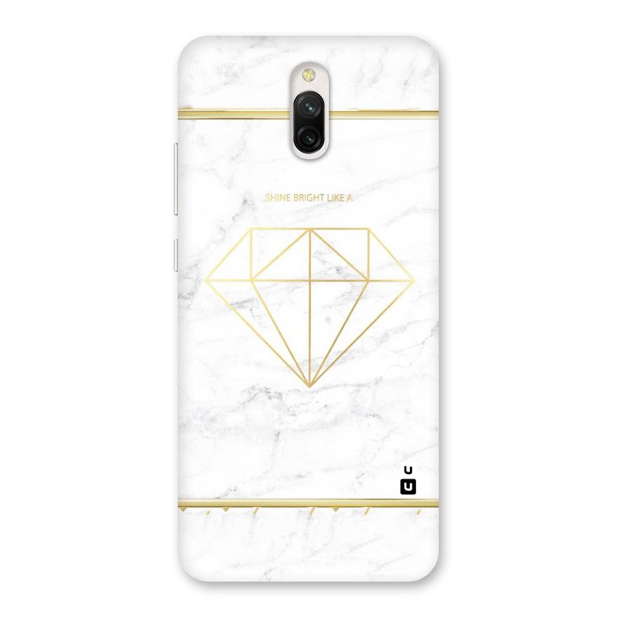 Bright Gold Diamond Back Case for Redmi 8A Dual