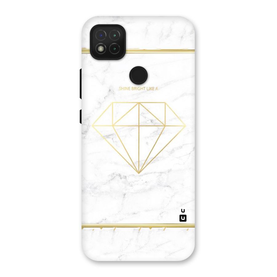 Bright Gold Diamond Back Case for Redmi 9
