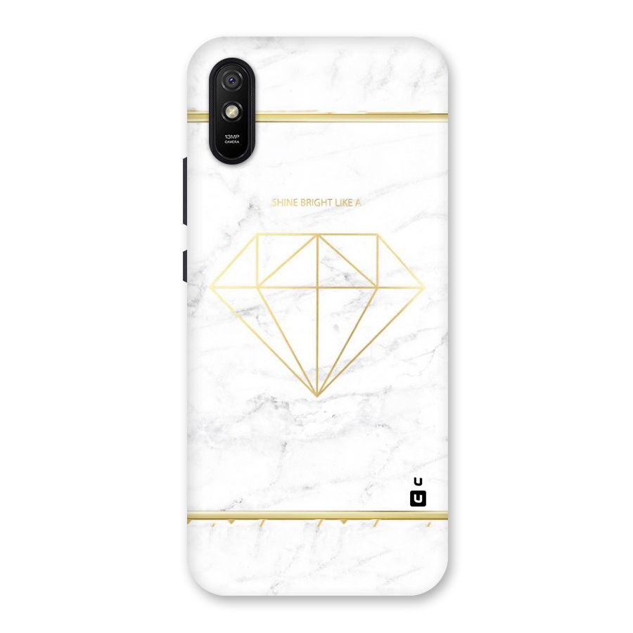 Bright Gold Diamond Back Case for Redmi 9A
