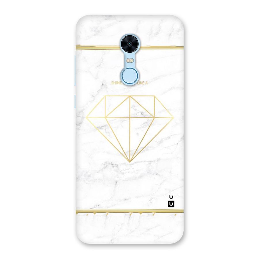 Bright Gold Diamond Back Case for Redmi Note 5