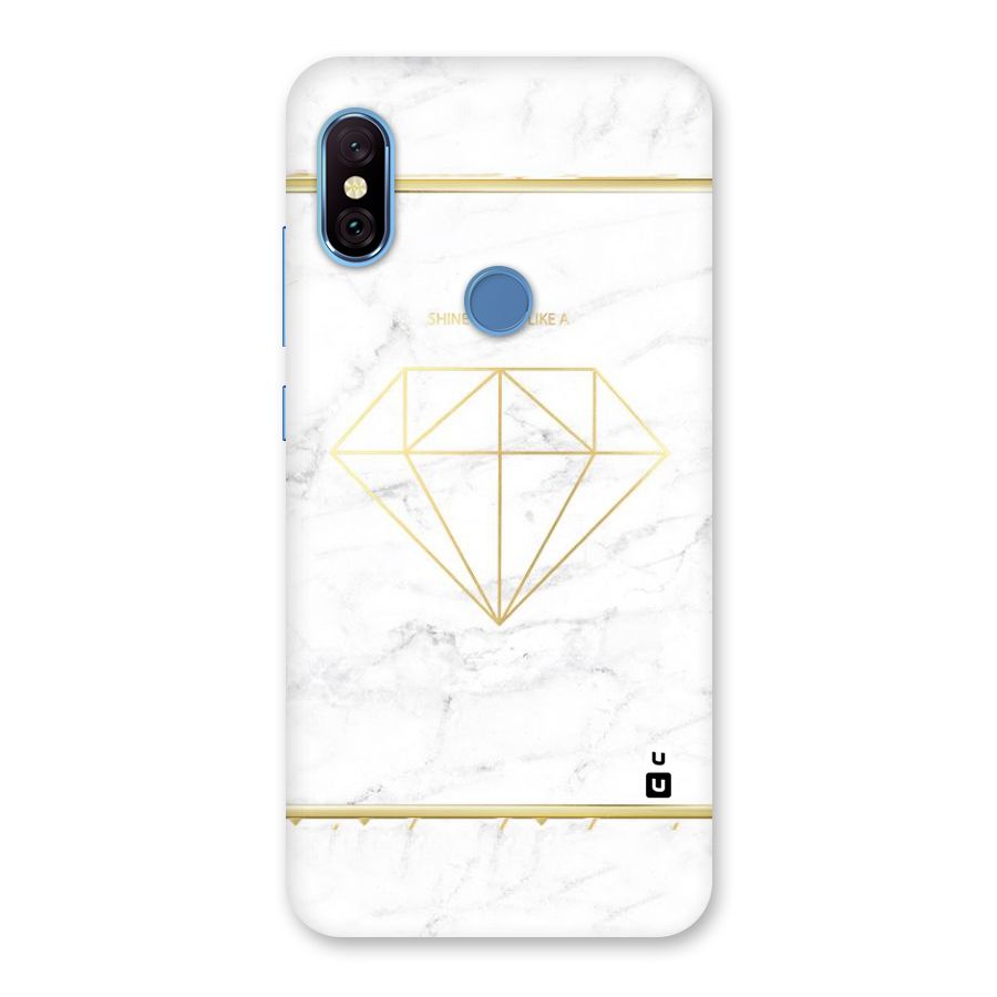 Bright Gold Diamond Back Case for Redmi Note 6 Pro