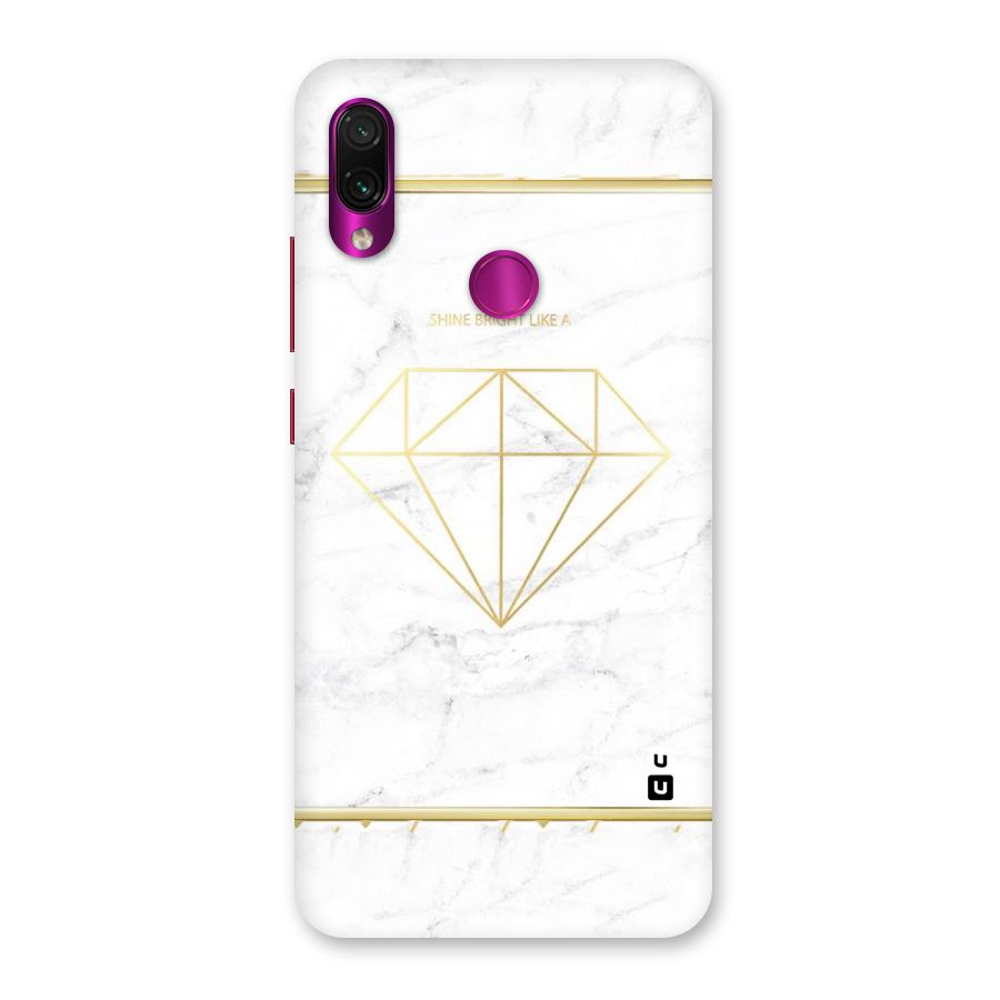 Bright Gold Diamond Back Case for Redmi Note 7 Pro