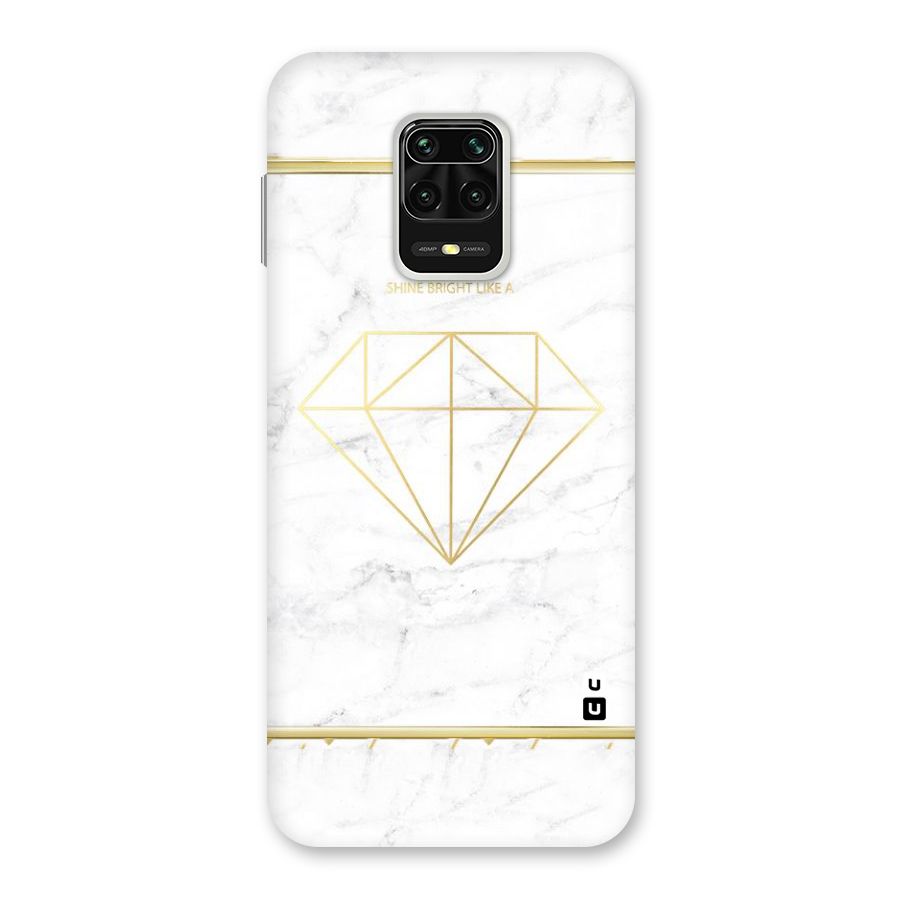 Bright Gold Diamond Back Case for Redmi Note 9 Pro