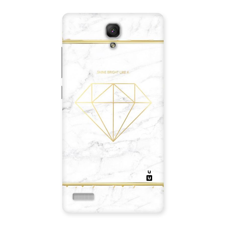 Bright Gold Diamond Back Case for Redmi Note Prime