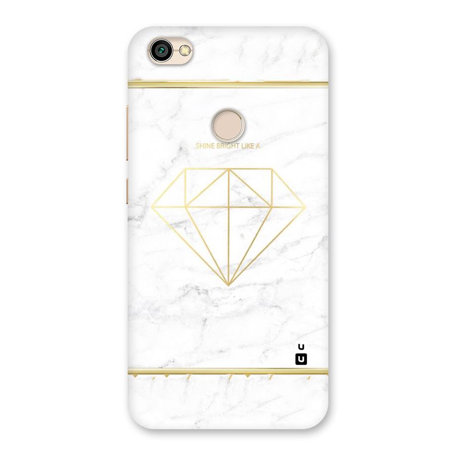 Bright Gold Diamond Back Case for Redmi Y1 2017