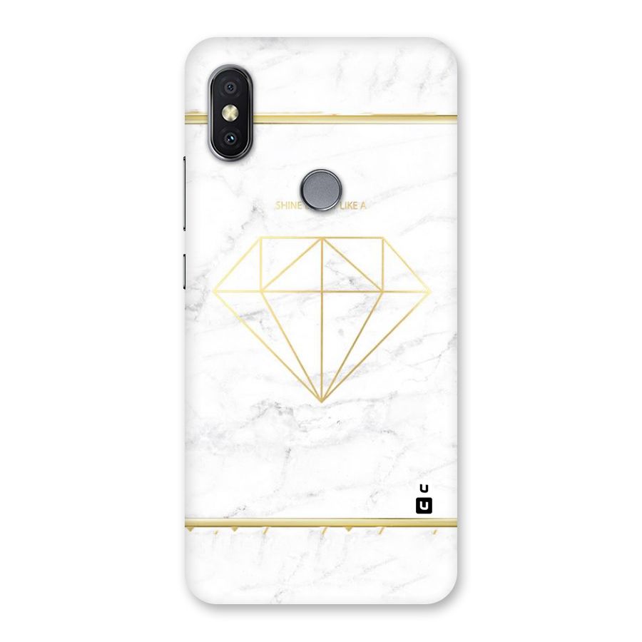 Bright Gold Diamond Back Case for Redmi Y2