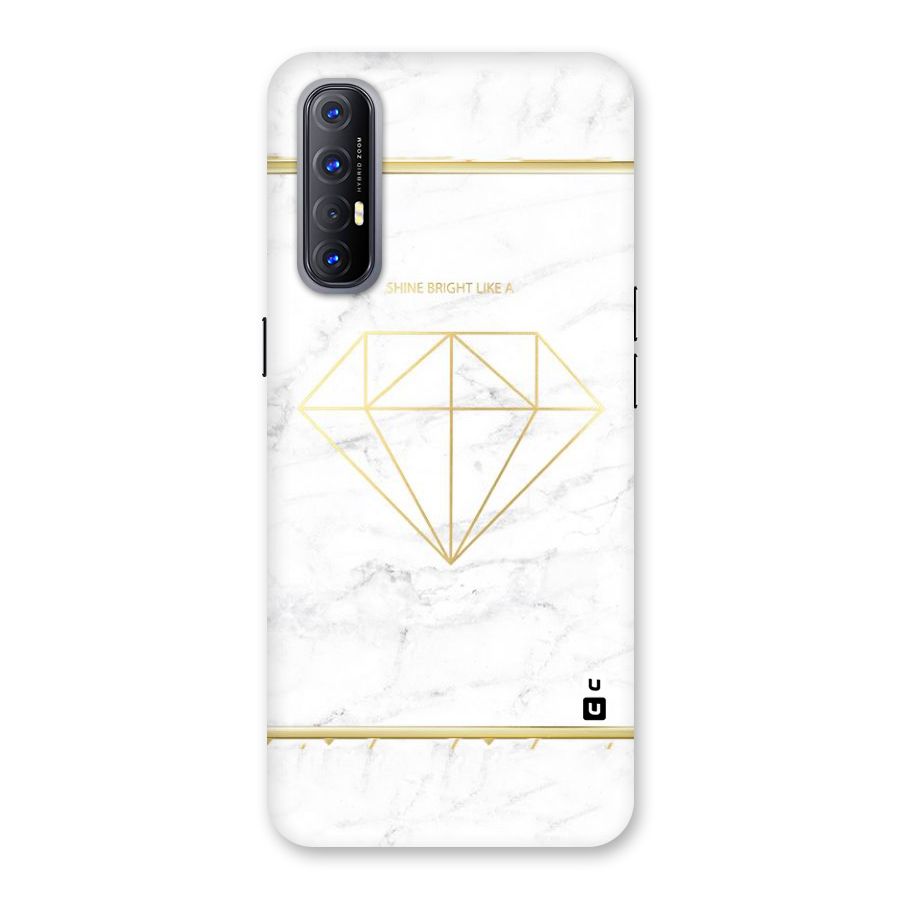 Bright Gold Diamond Back Case for Reno3 Pro