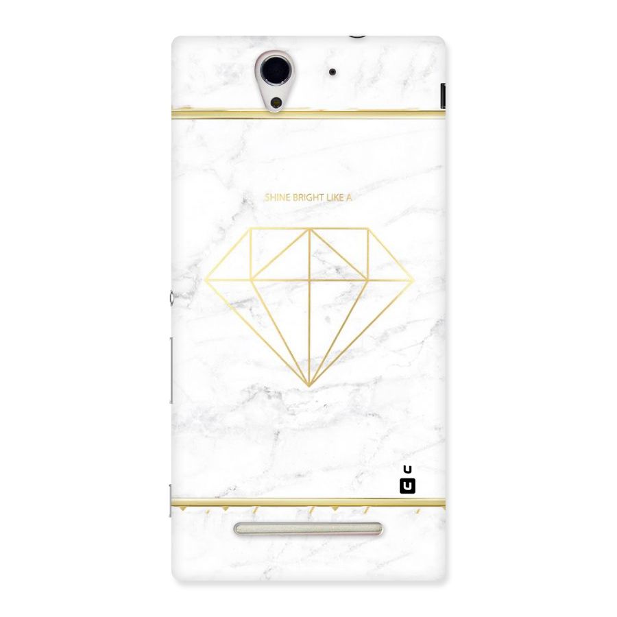 Bright Gold Diamond Back Case for Sony Xperia C3