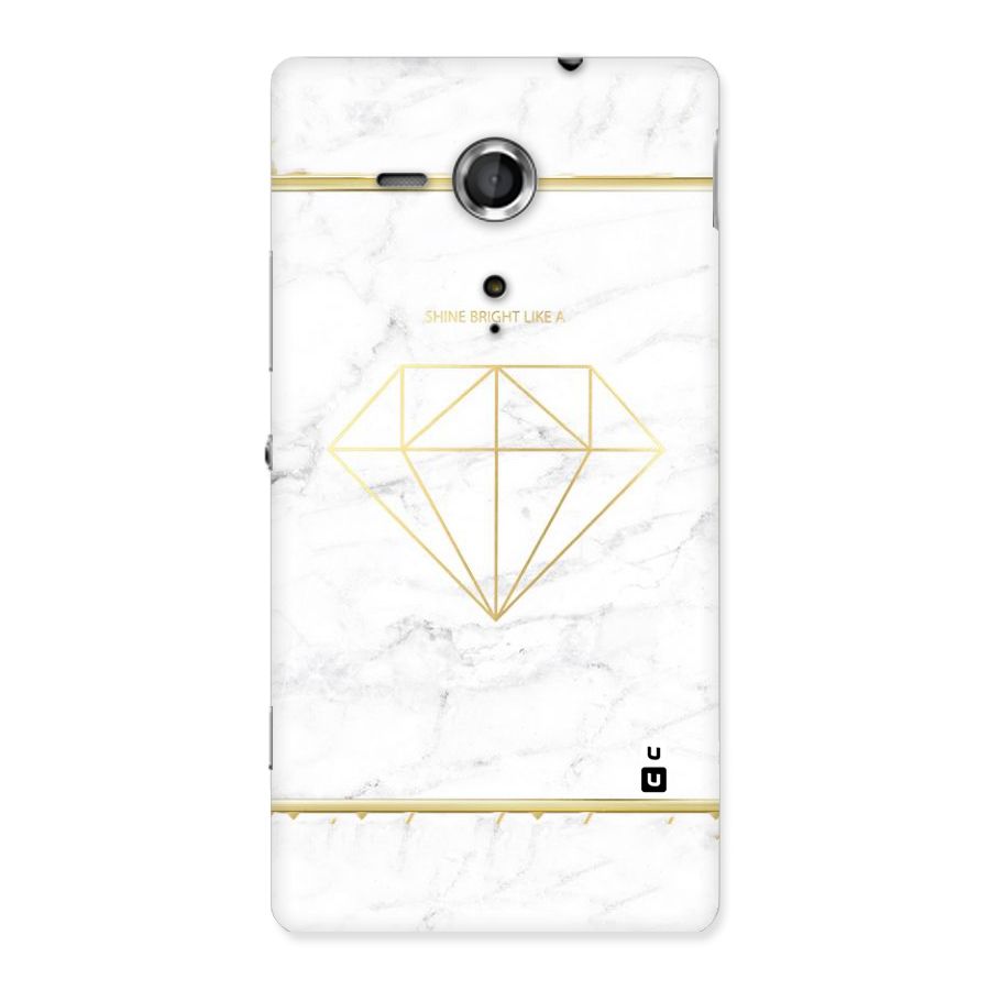 Bright Gold Diamond Back Case for Sony Xperia SP