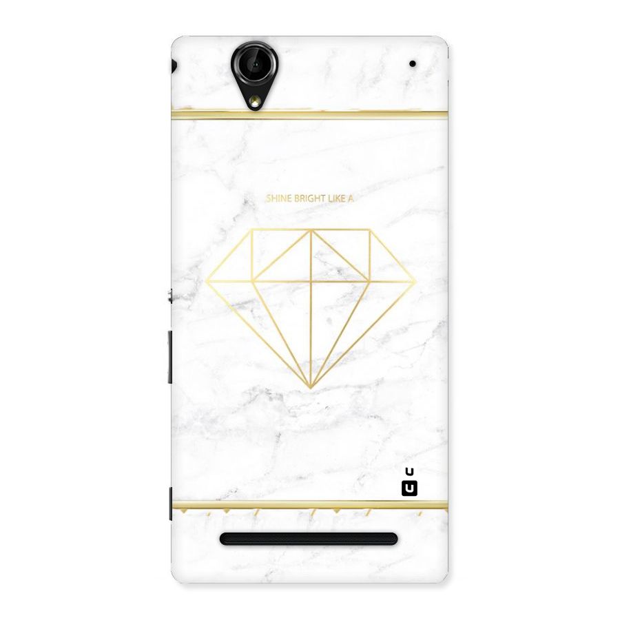 Bright Gold Diamond Back Case for Sony Xperia T2