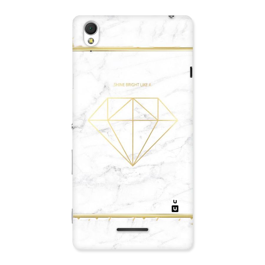 Bright Gold Diamond Back Case for Sony Xperia T3