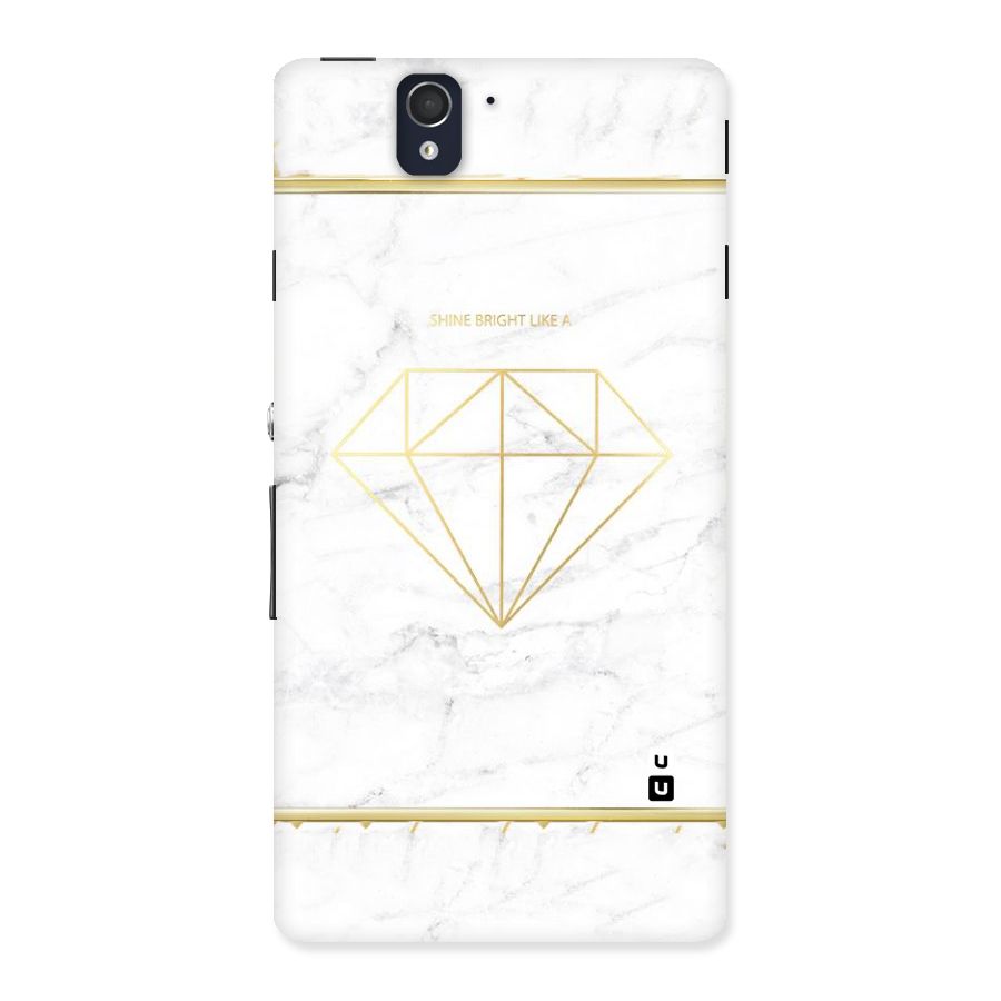 Bright Gold Diamond Back Case for Sony Xperia Z