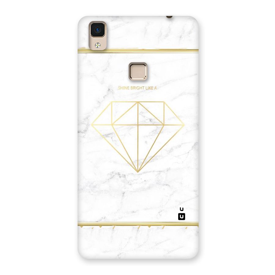 Bright Gold Diamond Back Case for V3 Max