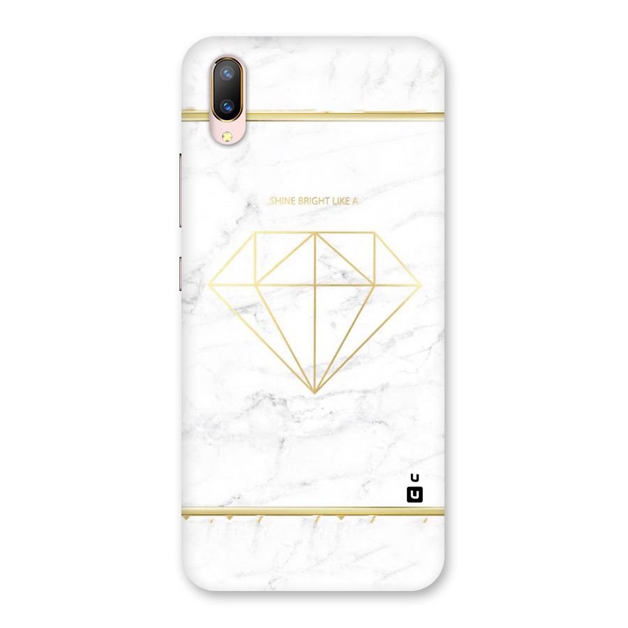Bright Gold Diamond Back Case for Vivo V11 Pro