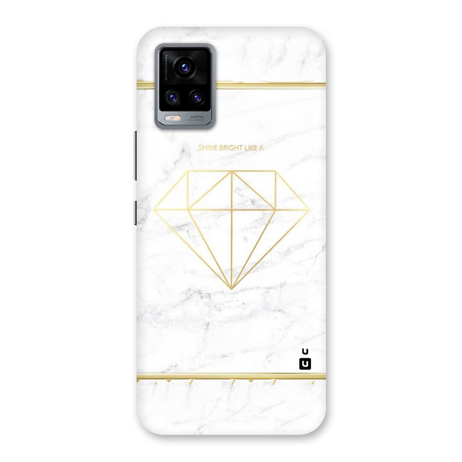 Bright Gold Diamond Back Case for Vivo V20