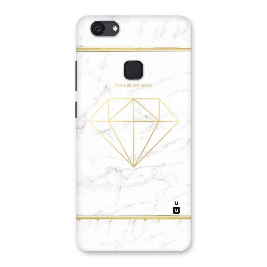 Bright Gold Diamond Back Case for Vivo V7 Plus