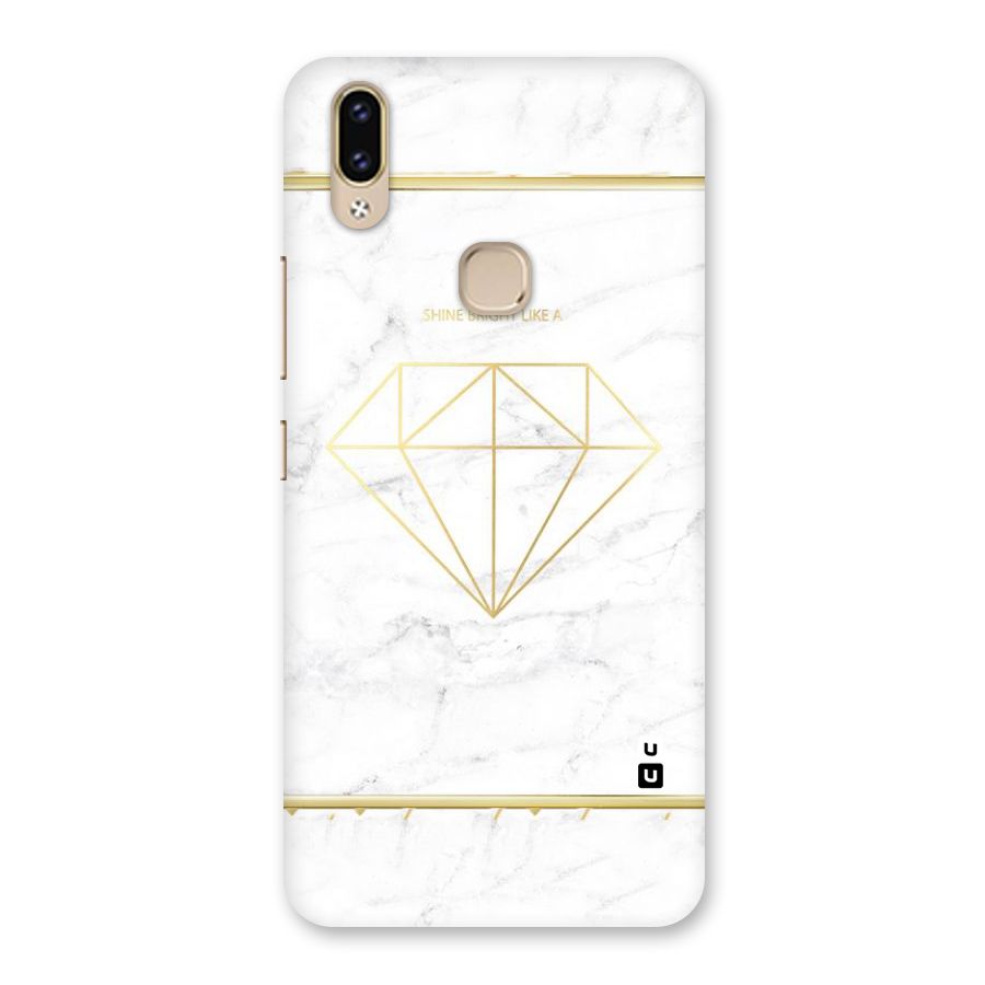 Bright Gold Diamond Back Case for Vivo V9 Youth