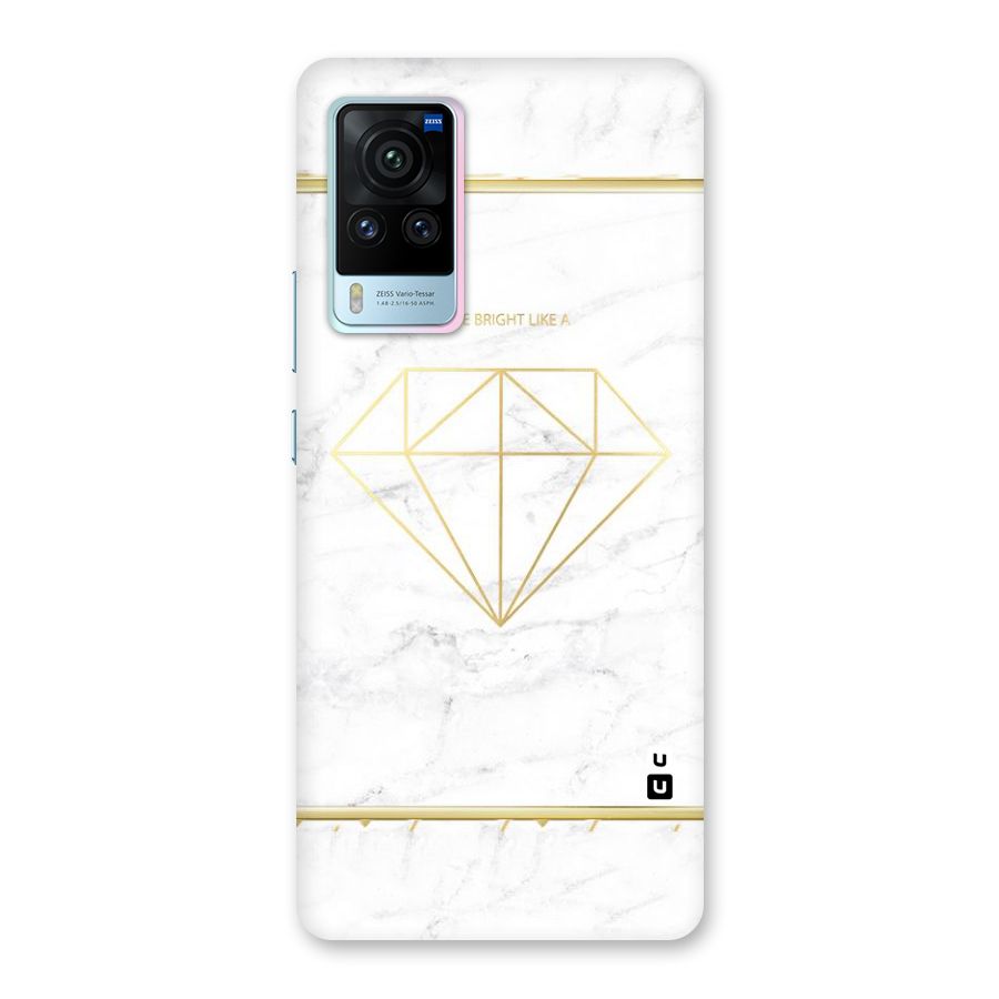 Bright Gold Diamond Back Case for Vivo X60 Pro