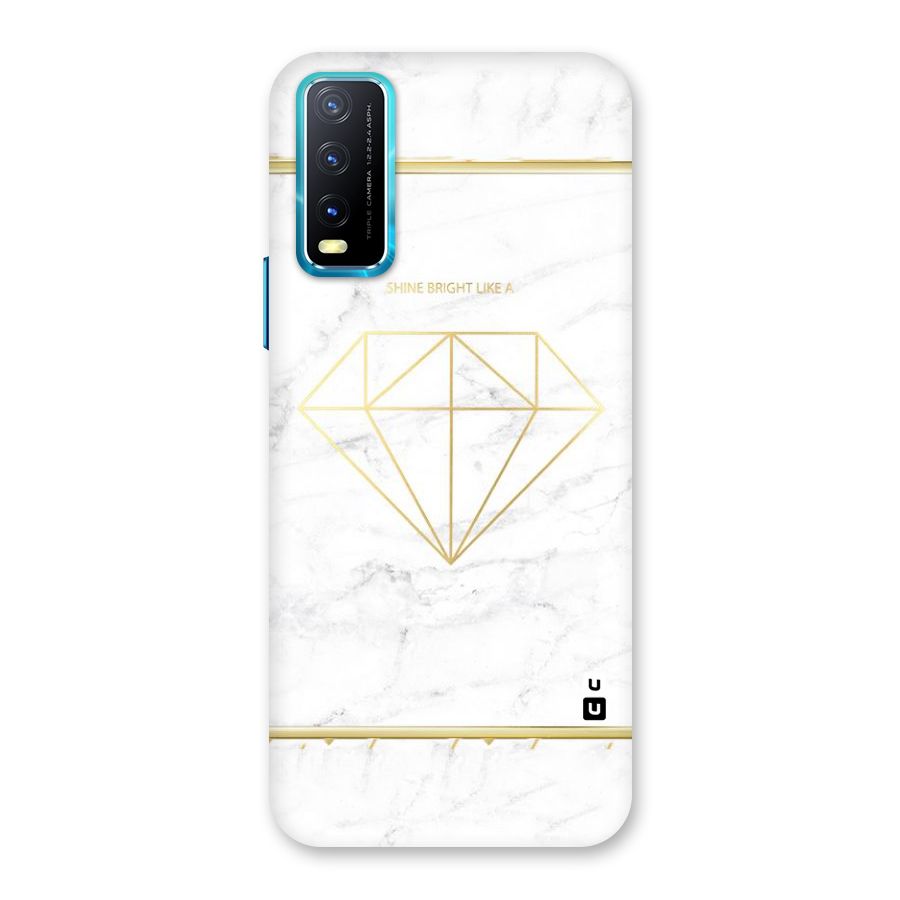 Bright Gold Diamond Back Case for Vivo Y20