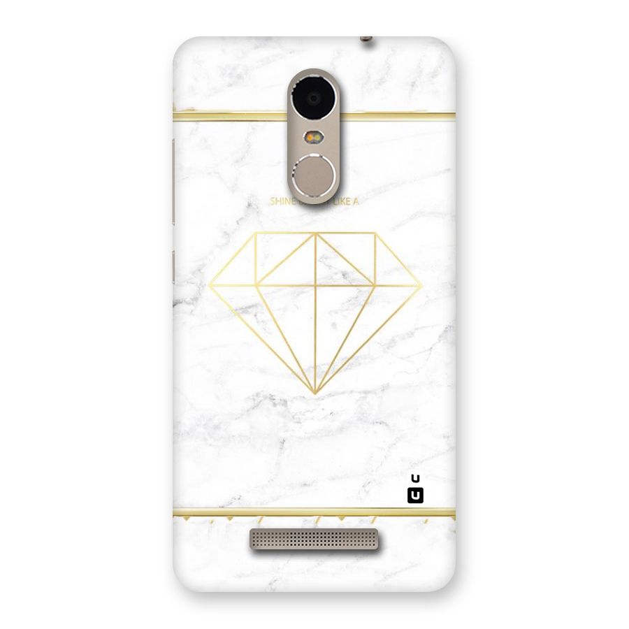 Bright Gold Diamond Back Case for Xiaomi Redmi Note 3