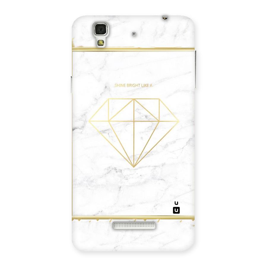 Bright Gold Diamond Back Case for YU Yureka Plus