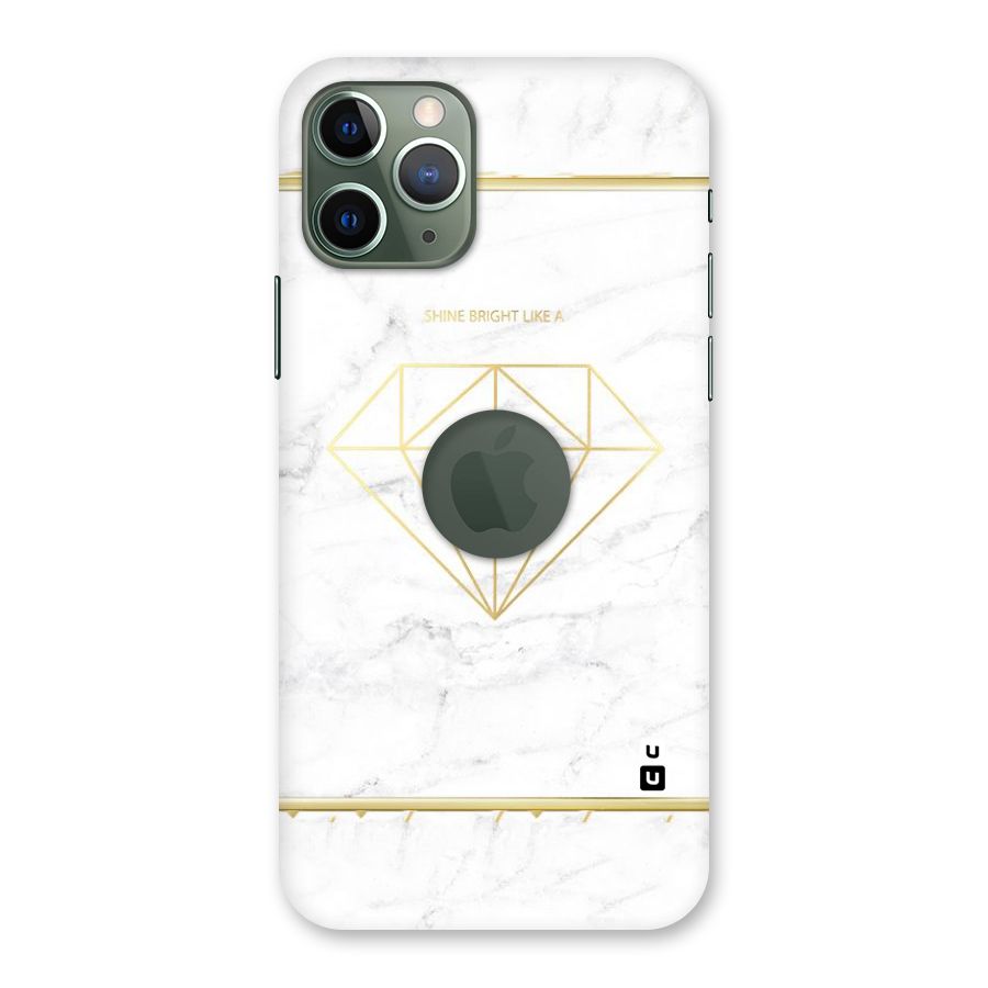 Bright Gold Diamond Back Case for iPhone 11 Pro Logo  Cut