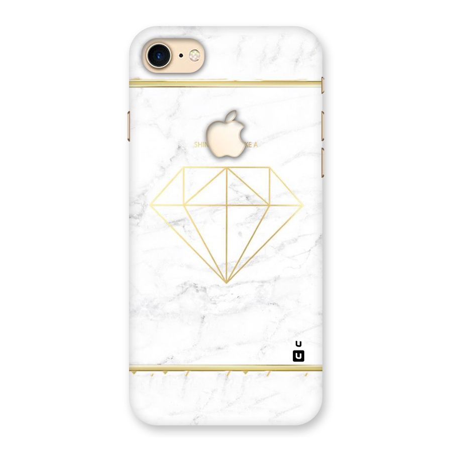 Bright Gold Diamond Back Case for iPhone 7 Apple Cut